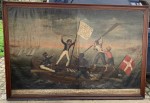 Feria de Arte Moderno y Antiguo de Barcelona (FAMA) Cuadro de una batalla naval en el Báltico en 1808 - autor anònim